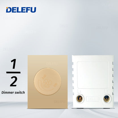 DELEFU Brasil 10A 20A Padrão Combinação Livre Ouro 118mm * 72mm DIY Switch CAT6 Computador TV Telefone Satélite Tomada de Parede